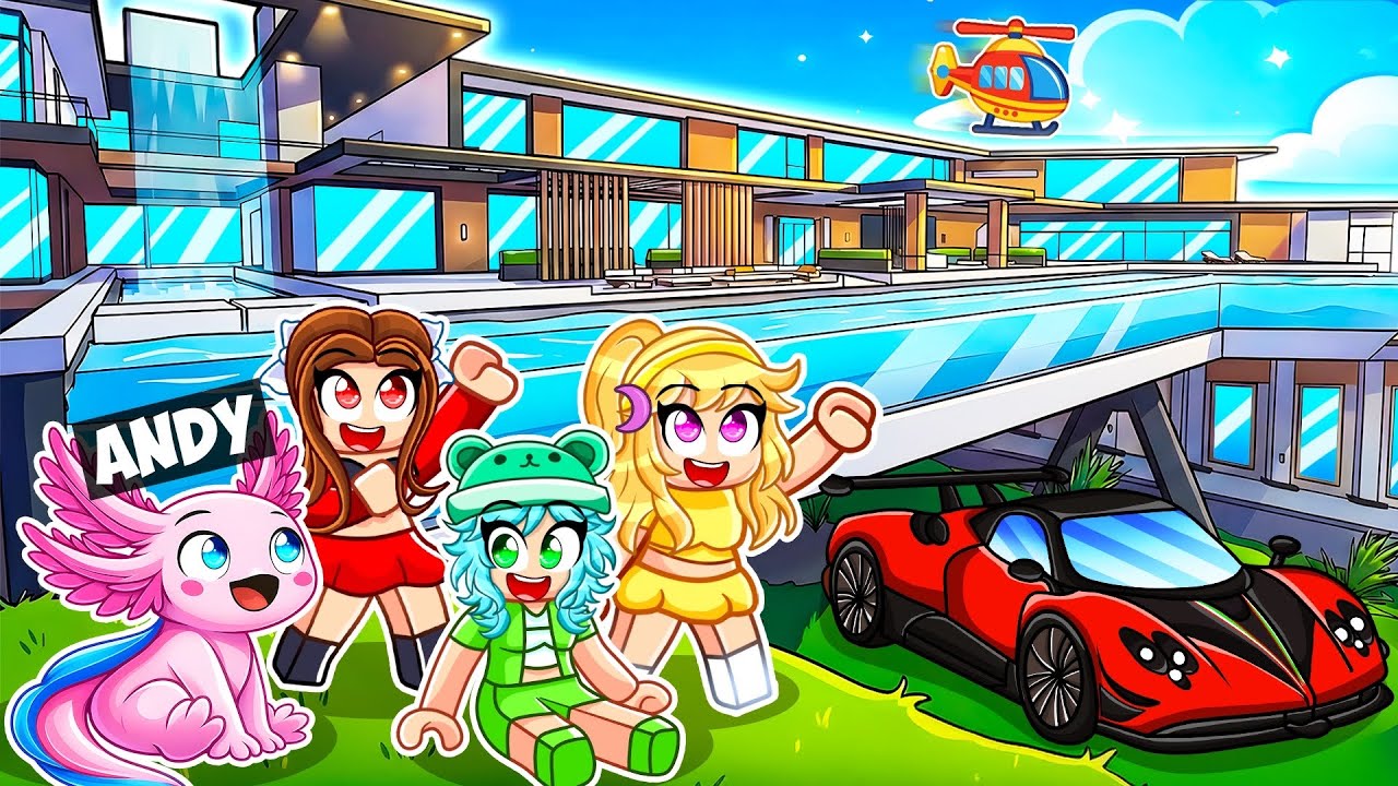 I Became An AXOLOTL And Built A GIGA VILLA In Roblox…!