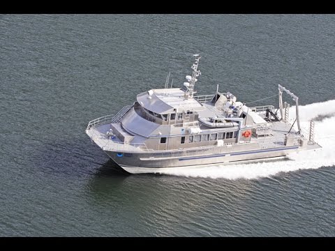 research vessel aluminum catamaran r/v manta - youtube