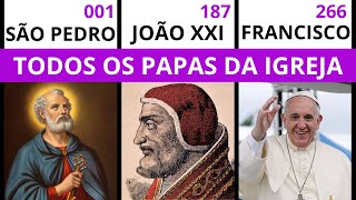 Todos os Papas da Igreja Católica de São Pedro a Francisco