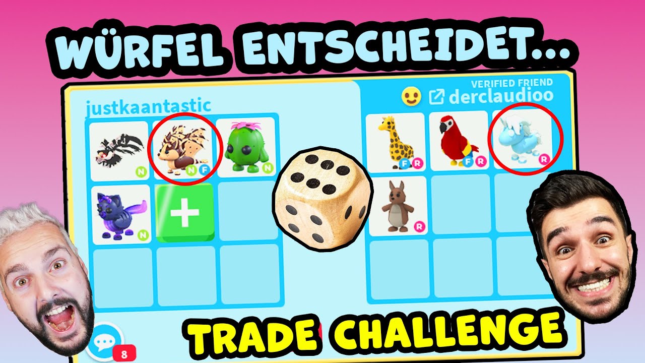 WÜRFEL ENTSCHEIDET WELCHES PET ICH TAUSCHEN MUSS 🎲 Trade Challenge mit Kaan & Claudio Adopt Me