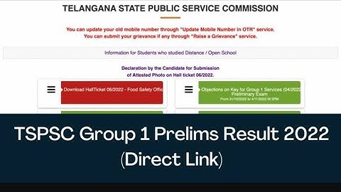 TSPSC Group 1 Result 2022 | How To Check TSPSC Group 1 Result 2022