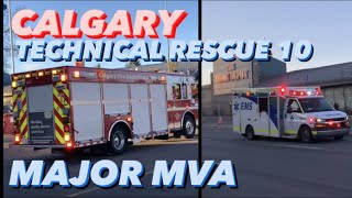 CFD / AIR HORN | Calgary Technical Rescue 10 Responding Code 3 to Major MVA