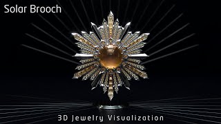 Solar Brooch , 3D Rendering