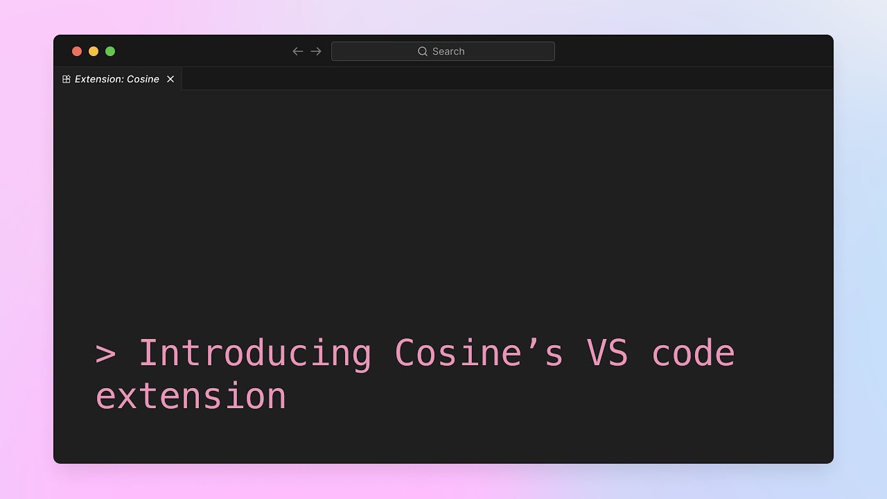 Cosine for VS Code - the AI teammate for your editor - YouTube