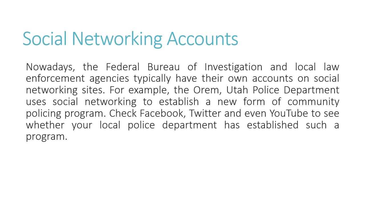 Social Media Law & Crime Scene Investigation