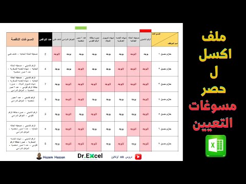 ملف اكسل لحصر مسوغات التعيين للموظفين موارد بشرية