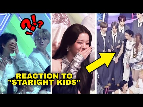Wonyoung Stray Kids Reaction To Straight Kids Yujin And Bang Chan Praised At KGMA Kpop 