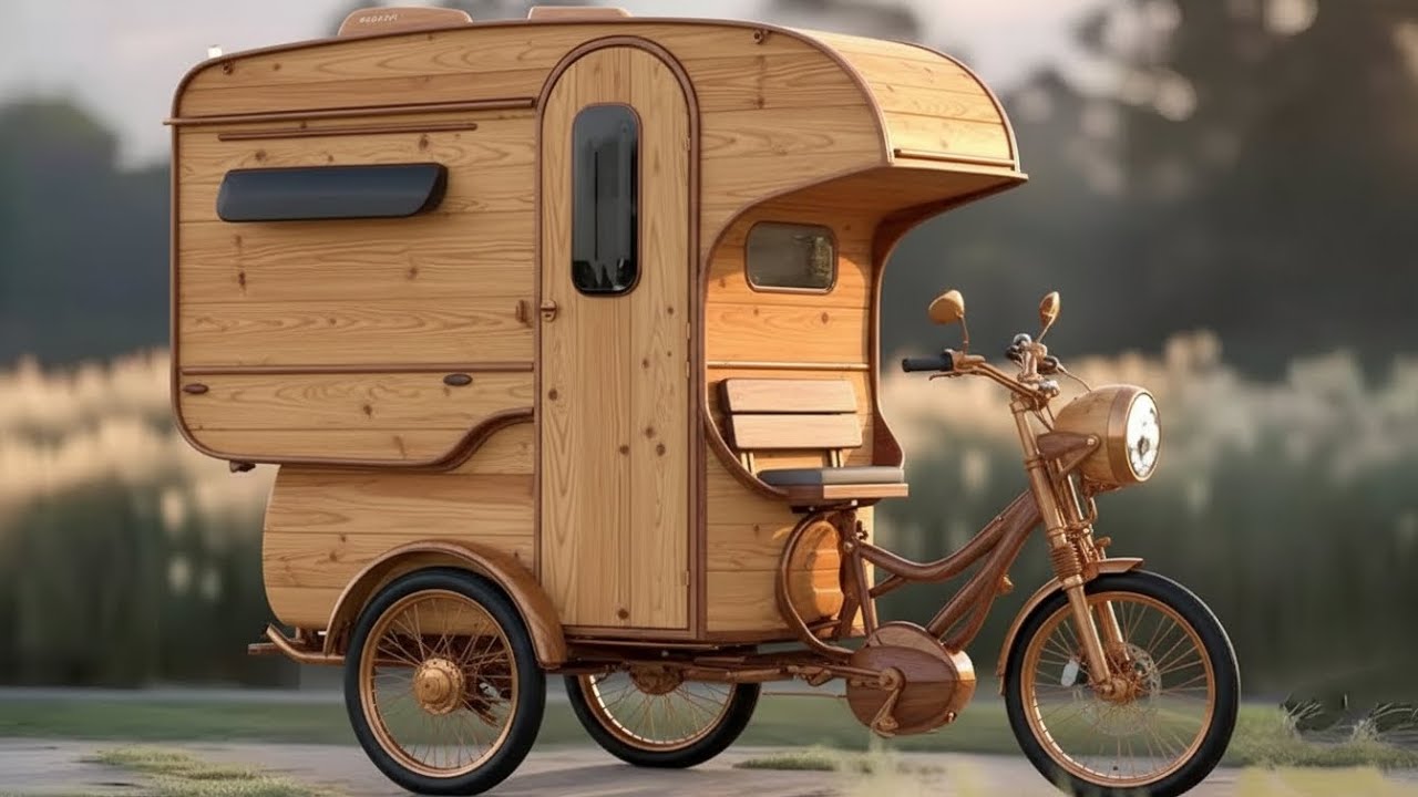 2026 Small Wooden 3 wheels Tiny Camper 🚐🤯