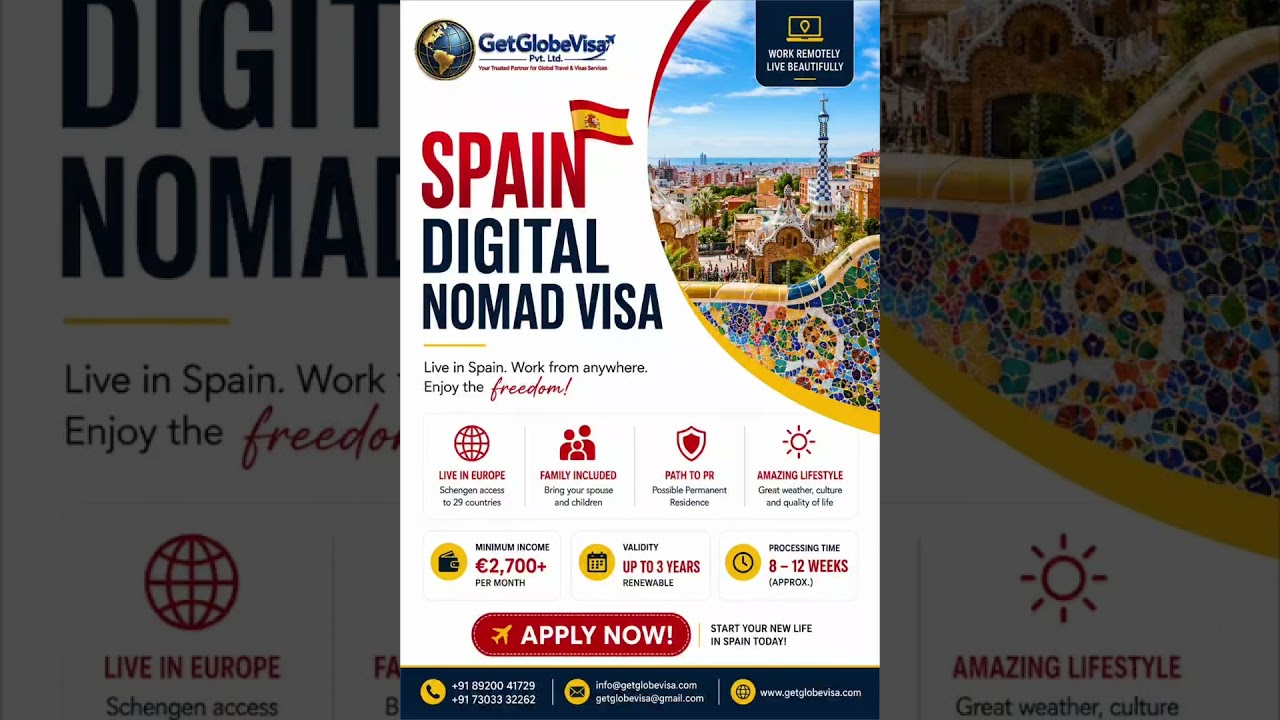 rewrite this title Spain Digital Nomad Visa 2026 🇪🇸 | Live in Europe & Work Remotely | Family Included | GetGlobeVisa rewrite this title Spain Digital Nomad Visa 2026 🇪🇸 | Live in Europe & Work Remotely | Family Included | GetGlobeVisa