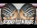 Stitch Braids With Designs| Designer Feed In Braids x Dopeaxxpana