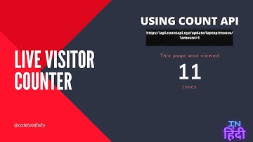 HOW TO ADD LIVE VISIT COUNTER TO YOUR WEBSITES USING COUNT API | CODE TO INFINITY IN HINDI #coding