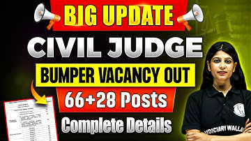 Civil Judge Bumper Vacancy Out📢 | 66+28 Posts Syllabus, Eligibility, Age, Pattern | Judiciary By PW