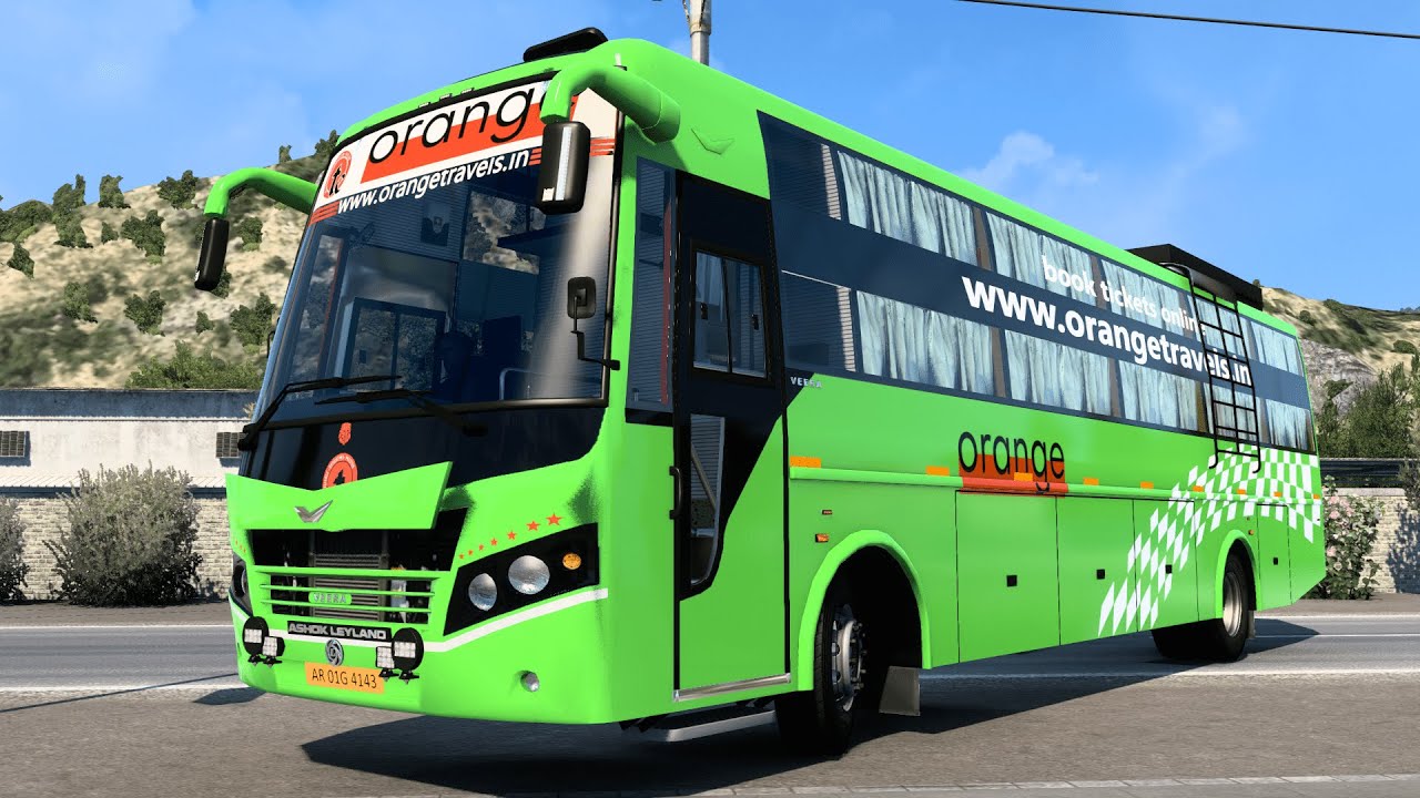 ORANGE Travels | TATA AC Sleeper Bus | Ghat Ride | ETS2 Tamil Gameplay 