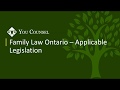 Part 1: Family Law Ontario - Applicable Legislation