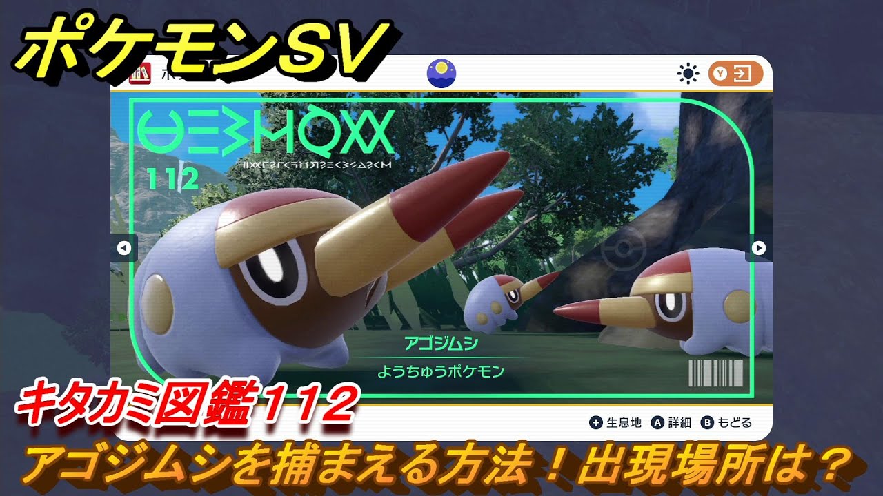 ポケモンSV アゴジムシを捕まえる方法！出現場所は？ キタカミ図鑑