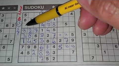 (#2908) Monday. Three Stars Sudoku puzzle. Bonus Extra edition. 06-07-2021 Extra part 1 of 4