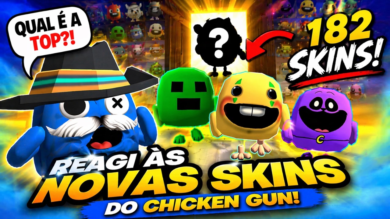 REAGI A 182 SKINS DO CHICKEN GUN… TEM CADA COISA BIZARRA 😳