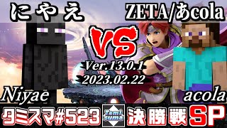 【スマブラSP】タミスマSP523 決勝戦 にやえ(スティーブ) VS ZETA/あcola(スティーブ/ロイ) - オンライン大会