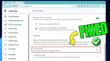 FIX: Use Secure DNS This setting is Disabled on Managed Browsers Chrome