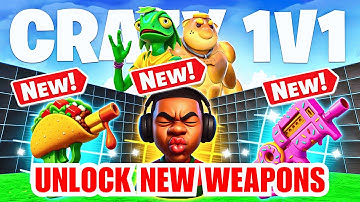 NEW WEAPONS CRAZY 1V1 FFA ALL GUNS & RIDES MAP FORTNITE CREATIVE - ALL SECRETS LOCATIONS PART 36