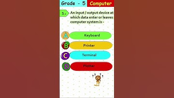 [Computer Quiz with answer] I/O device which data enter and leave  [Grade 5] #shorts #computerquiz