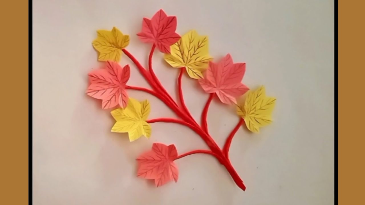 How to make paper leaf | DIY Leaf | Easy craft | Paper craft | Art and ...