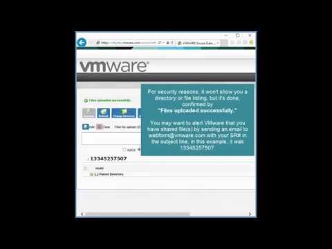 Fast and simple uploads to VMware Support through their Secure Web Portal