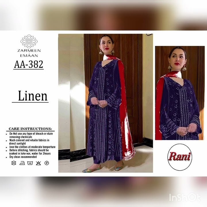 ZARMEN EMAAN AND MROZIA EMBROIDERY  LINEN BY RANI