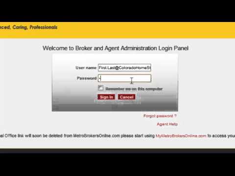 Log In to Agent Site-Change Password