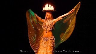Can YOU do this? Amazing bellydancer Neon - candle tray   wings