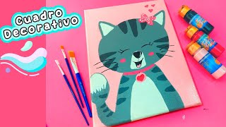 Cómo hacer un cuadro decorativo con motivo de gatito