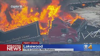 Fiery Crash Shuts Down I-70