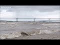 Мост в Самарской обл.28.08.23.После надвижки на опору №10 вдарил шторм.Tolyatti-Klimovka Bridge.