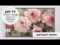 Framed art screensaver spring  tv art slideshow modern  floral frame background