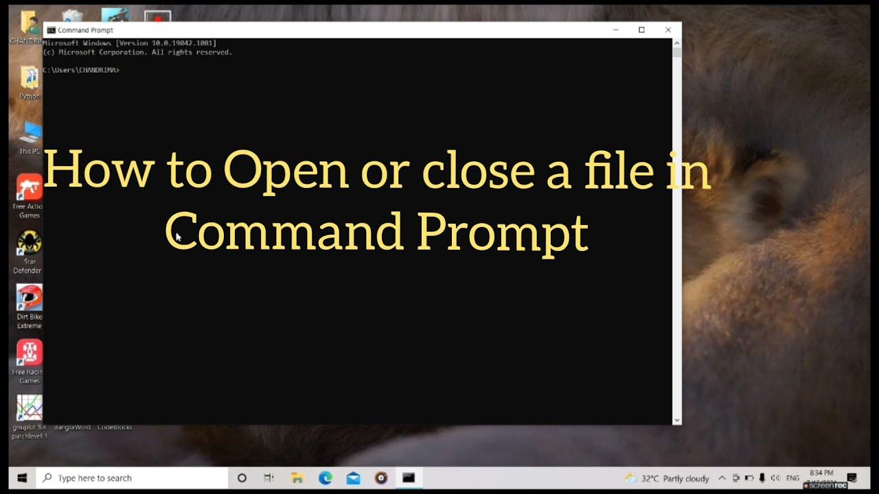 HOW TO OPEN/CLOSE FILE USING COMMAND PROMPT IN WINDOWS - YouTube