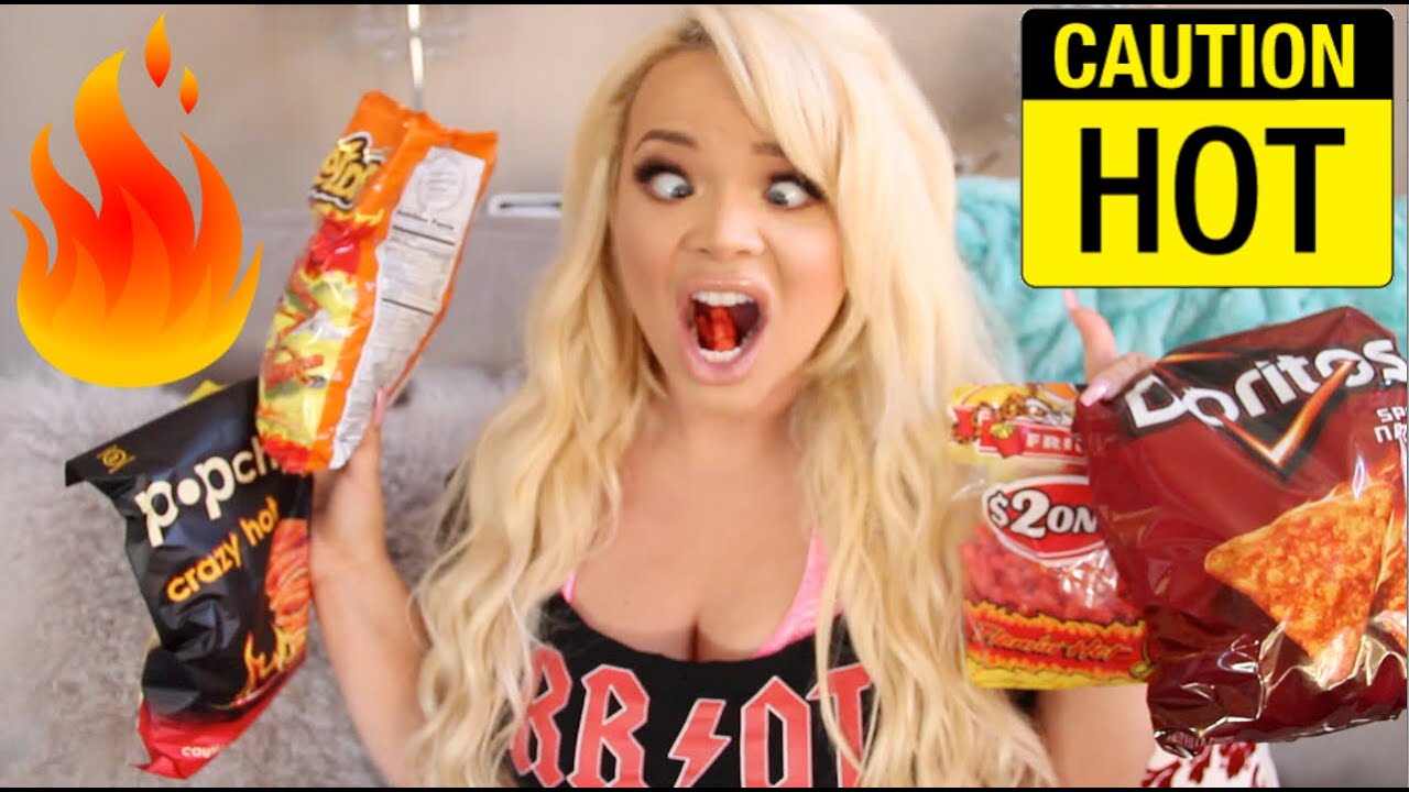 doritos taco salad TRYING HOT + SPICY CHIPS!