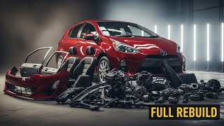 From Scrap to Showroom: Rebuilding a Toyota Aqua Entirely from Parts 🚗✨ | Full Restoration Journey