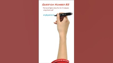 Thumbnail of 82 Find second highest salary from a list of Employee using streams API? #interviewquestions #java