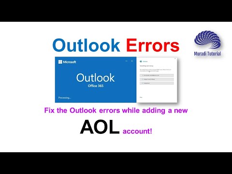 Outlook Error - AOL - Something went wrong - We couldn’t log on… (POP/IMAP) server