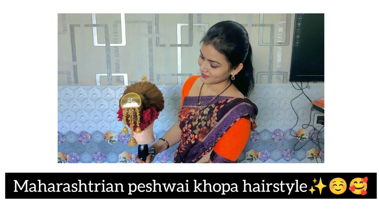 Traditional Peshwai Hairstyle | Marathi Khopa Hairstyle | Kashibai पेशवाई  खोपा | by Aarya Hairstyle - YouTube
