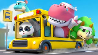 boo boo song wheels on the rescue bus learn dinosaurs nursery rhyme kids songs babybus