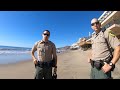 Surf Fishing Malibu Beach With a Visit From California Fish and Game Wardens - Late Fall