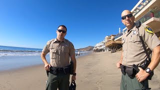 Surf Fishing Malibu Beach With a Visit From California Fish and Game Wardens  Late Fall