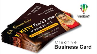 Creative Beauty Parlour Business Card Design || Coreldraw Tutorial || Coreldraw tips and tricks