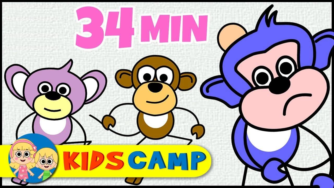 ⁣Five Little Monkeys + More Nursery Rhymes And Kids Songs by KidsCamp