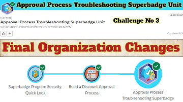 Final organization changes || Approval Process Troubleshooting Superbadge Unit || Challenge 3