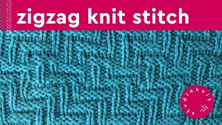 Diagonal Chevron Zigzag Stitch Knitting Pattern for Beginners