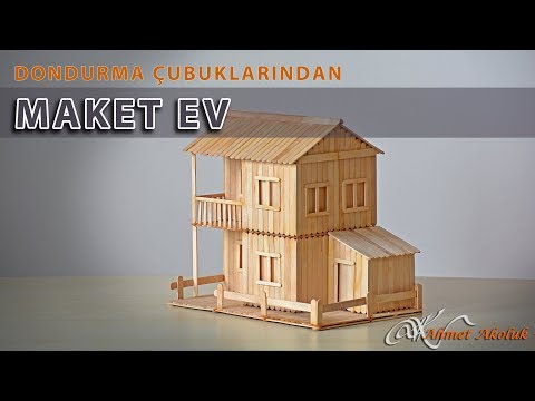 Dondurma Çubuklarından Maket Ev