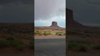 Driving alongside Monument Valley