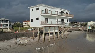 Don't Sneeze | Drone video shows risky situation of Vilano Beach blue house